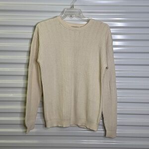 Vintage 90s St Johns Bay Cream Knit Crewneck Sweater Mens LXT 42/44 100% Cotton